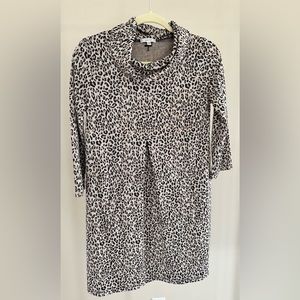 Tyler Boe Women’s Cowl Neck 3/4 Sleeve Leopard Print Dress